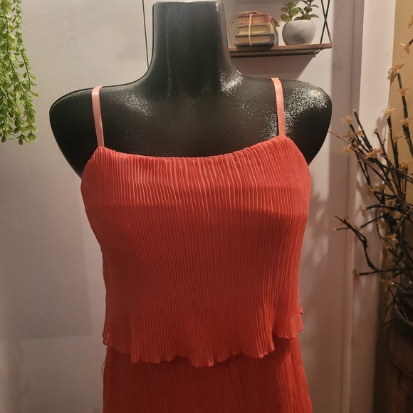 HKR Collection peach/pink accordion pleated dress Size M - Picture 2 of 6